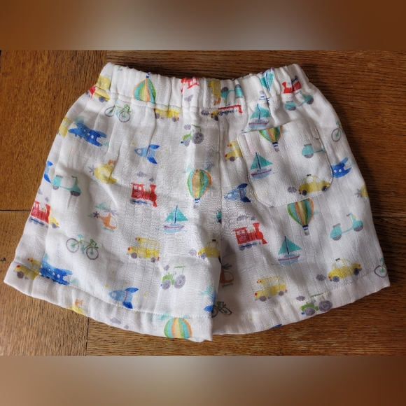 Nola Tawk Toodler Shorts 3T cars Boats white elastic waist - Picture 2 of 6